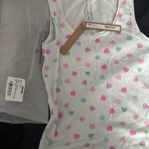 SKIMS Heart Print Tank Top In Cloud Candy Print NEW